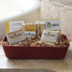 2 bars of imported olive oils soap, perfect gift basket, presented in a seagrass sea grass basket